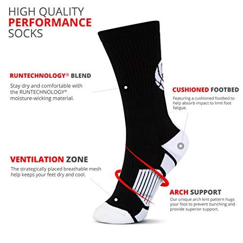 ChalkTalkSPORTS Elite Basketball Socks | Performance Mid Calf Socks with Ball | Youth & Adult | Men & Women | Multiple Colors3