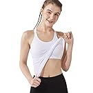 Yoga Racerback Tank Top for Women with Built in Bra,Women's Padded Sports Bra Fitness Workout Running Shirts