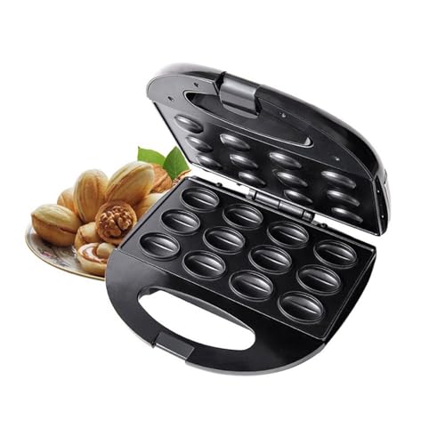 Walnut Cookie Maker, 12Pcs Non Stick Electric Oreshki Cookie Walnut Cake Maker, Mini Nut Waffle Bread Machine, Double Sided Heating, for Xmas Holiday Baking