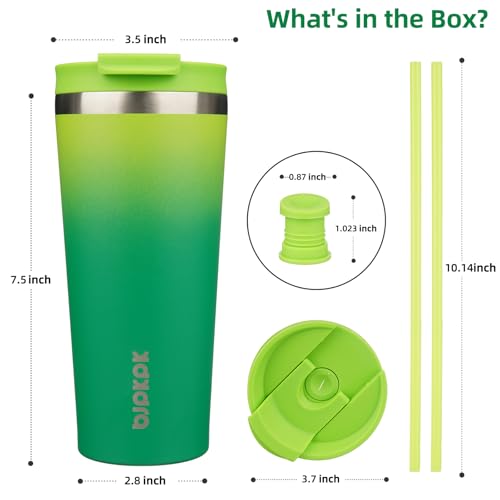 Image of BJPKPK 22 oz Coffee Tumbler with Straw, Insulated Stainless Steel Cup