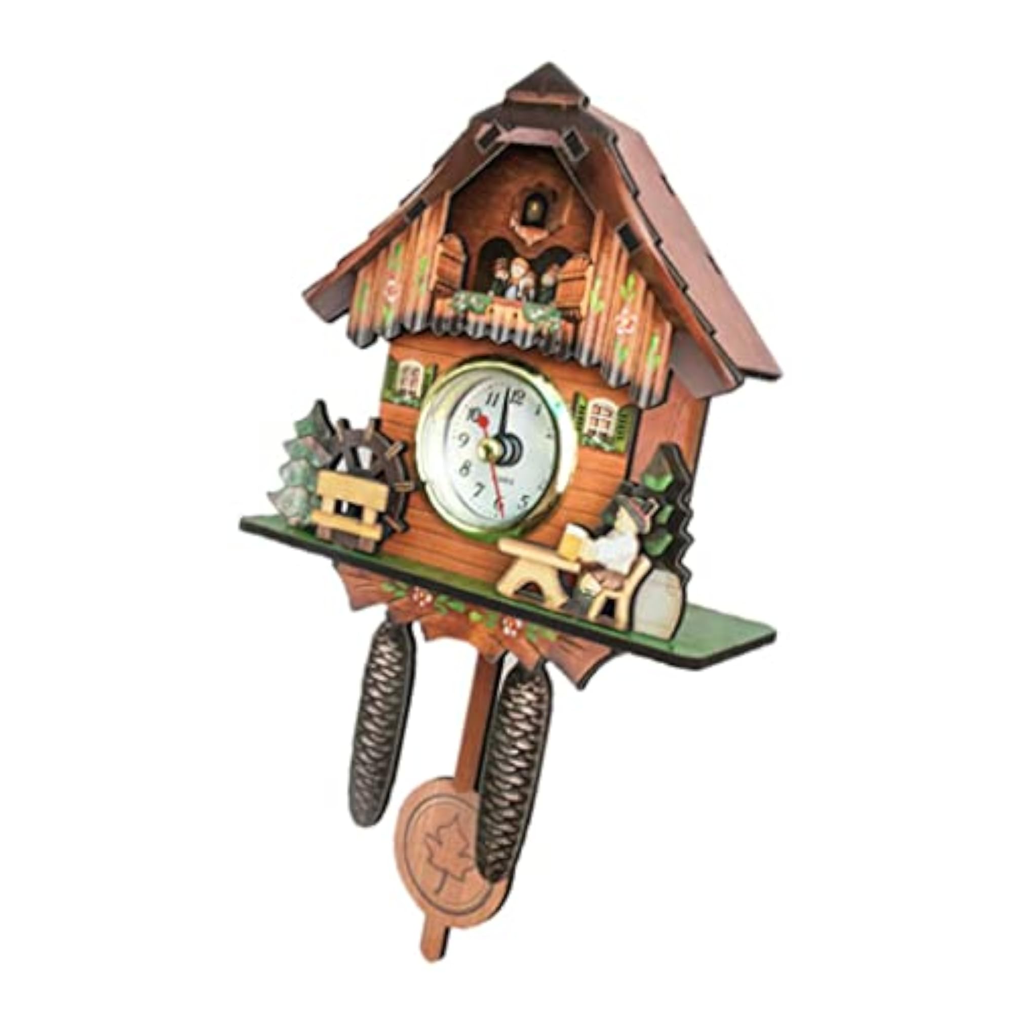 Antique Cuckoo Wall Clock, Vintage Wooden Design