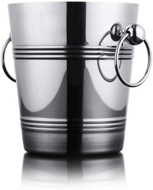 Secchiello per il ghiaccio in acciaio inox da 5 l, per champagne e vino, per bevande e feste, adatto per bar di famiglia, birra refrigerata e champagne