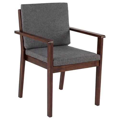 Riess Ambiente Outdoor Gartenstuhl KOPENHAGEN - stapelbarer Stuhl aus Akazie mit Honey Finish inkl. Grauer Kissen