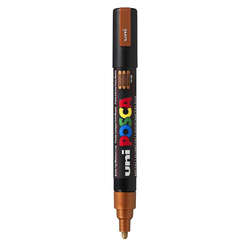 POSCA PC-5M Marker | 1.8-2.5 mm Bullet Shaped Tip (Bronze Ink)-image-5