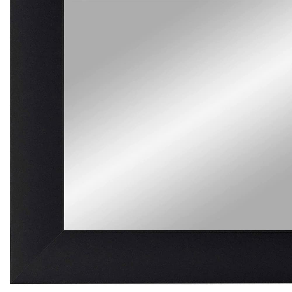 PrimeLuxe Miroir Mural 25 x 80 cm (Dimensions extérieures) en Noir Mat | Couleur et Taille sélectionnables | Miroir Salle de Bain et Couloir | avec Cadre en Bois