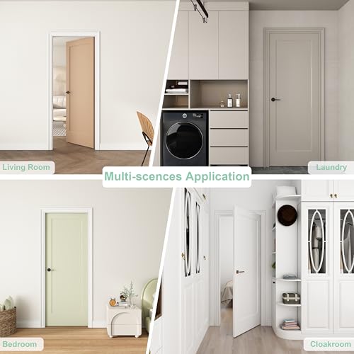 Image of JUBEST 24 inchx80 inch 1-Panel Shaker Style White Primed Hollow Core Interior Molded Door Slab, NOT Pre-drilled and NOT Included Hardware, Pre-Assembled Interior Door for Pantry, Laundry, Closet