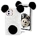 Produktbild Plüsch Panda Hülle für Samsung Galaxy S21 Plus 5G,MOIKY Niedlich Flauschige Winter Weich Warm Faux Pelz Haar Pom Ball &Bling 3D Diamant Stoßfest Schutz Handyhülle für Samsung S21+ Plus 5G,Schwarz+Weiß