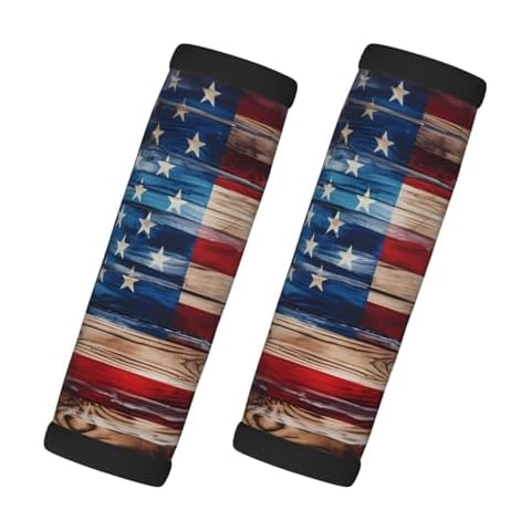 Mount Hour Vintage US Flag Handle Wrap Set of 2, Soft Handle Grip for Women Men Travel Luggage Outdoor Bag Markers Decor Cover
