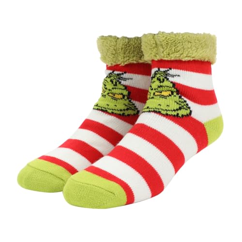 Bioworld Grinch Grinch Face Womens Quarter Crew Ankle Sock