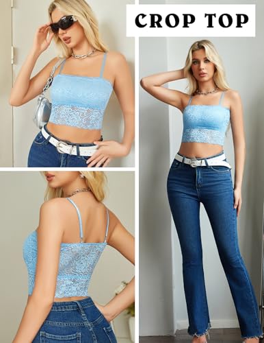 Image of Avidlove Bralettes for Women Lace Spaghetti Strap Tank Top Tube Slim Basic Camisole