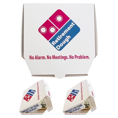 Juphex Retirement Dough Money Gift Box 2 Pack Funny Cash Holder Mini Pizza Style Gift Card Box DIY Folding Money Holder for Retirement Party Gifts Coworker Boss Dad Celebration
