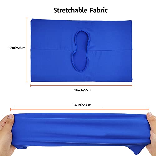 Dark Blue Stretchable Jumbo Book Covers, Washable Durable Reusable Book Protector Fits Hardcover Textbooks Up To 9" X 12" Office Supply With Free Sticker Labels (1 Pack, Dark Blue) #TOP4