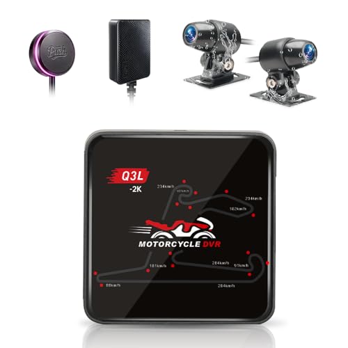 Cámara de motocicleta 2K delantera y trasera VSYSTO con WiFi 5G y GPS integrado para ruta diaria
