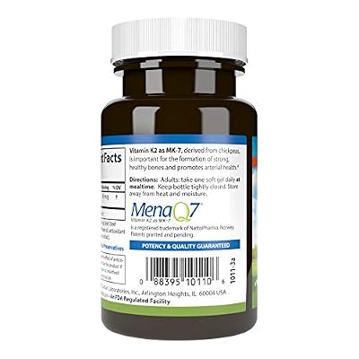 Carlson - Vitamin K2 MK-7 (Menaquinone), 45 mcg, Bone Support, Calcium Bioavailability, K2 Vitamin, Vitamin K-2, 90 Softgels