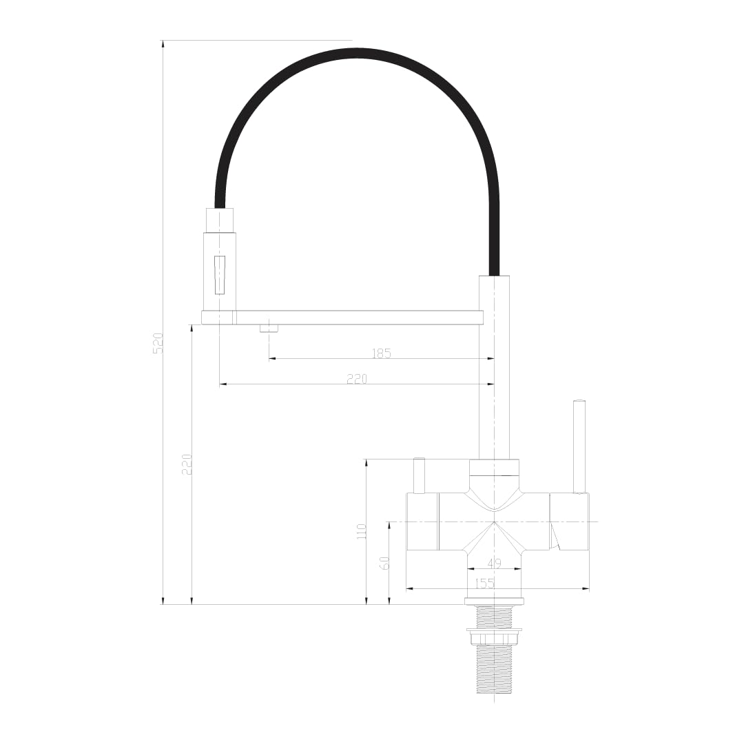 Shurity 560 Rubinetto da cucina con Doccetta 5 vie 3/8” (Nero)