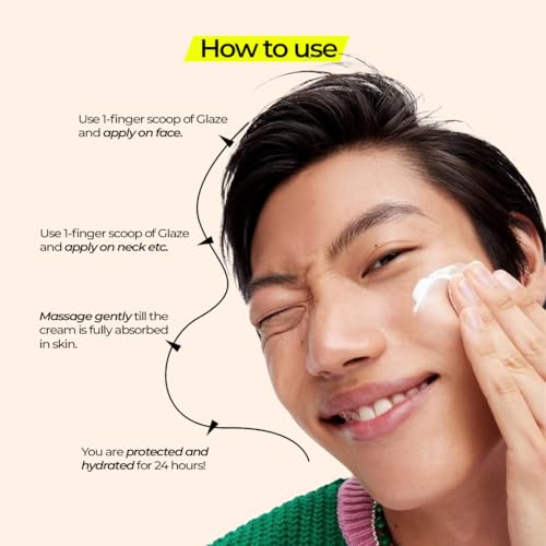 Image of Glaze 2-in-1 Moisturizer Sunscreen SPF 30 for Men - Hyaluronic Acid & Shea Butter - Oily /Dry /Normal Skin - No Whitecast, Non-Greasy - Face & Body Cool Menthol - 100g