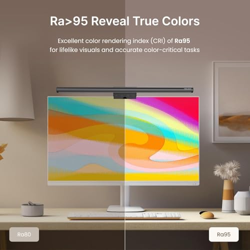 Yeelight Monitor Light Bar 40cm mit kabelloser Fernbedienung, Computer Monitorlampe, 250LM Blendschutz Augenschutz LED Monitor Lampe, USB Schreibtischlampe für Home Office PC, Stufenlos Dimmbar