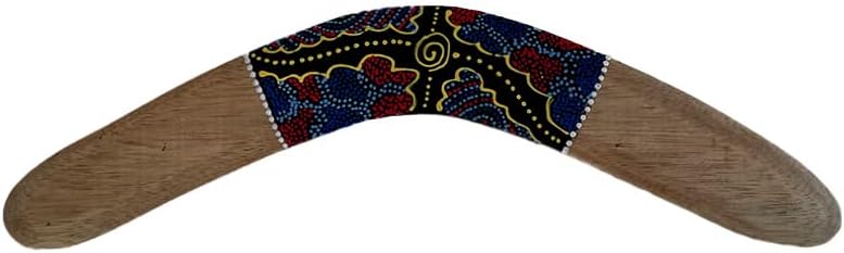 OMA Adult Wood Boomerang Aboriginal Australian Style Hand Painted Boomerang - Large Size Brand, Brown