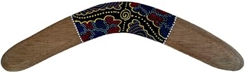 OMA Wood Boomerang Aboriginal Dot Painted Australian Style Wall Decor Boomerang Hand Painted Large Size