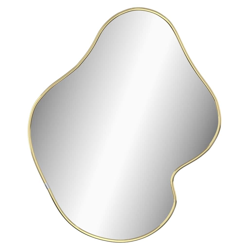 KGHFDVB Gold Glass Wall Mirror 60x50 cm with PVC Frame, Minimalist Vanity Mirror for Bedroom, Living Room, Bathroom, Hallway, and Wardrobe Decor