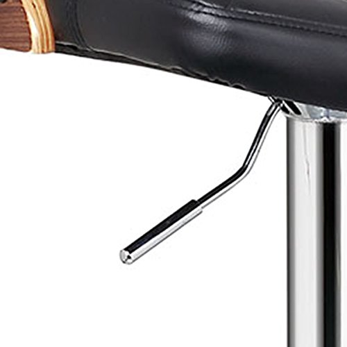 Ac Pacific Vintage Hydraulic Lift Adjustable Swivel Barstool, 24"-32", Walnut #TOP5