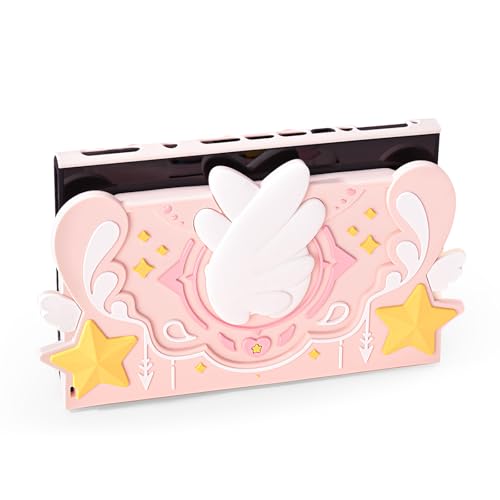 GeekShare Soft Silicone Faceplate Cover Compatible with Nintendo Switch 2 Charging Dock , Star Wings Series Soft Faceplate Protector - Anti-Scratch Dock Cover with Precise Cutouts (Pink) by GeekShare - Used condition - US$21.39