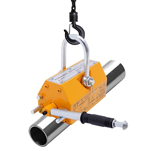 TENNIEX 2200 LBS/1000 KG Magnetic Lifter, Pulling Force Steel Magnetic Lifter, Heavy Duty Lifting Magnet with Handle for Hoist and Shop Crane