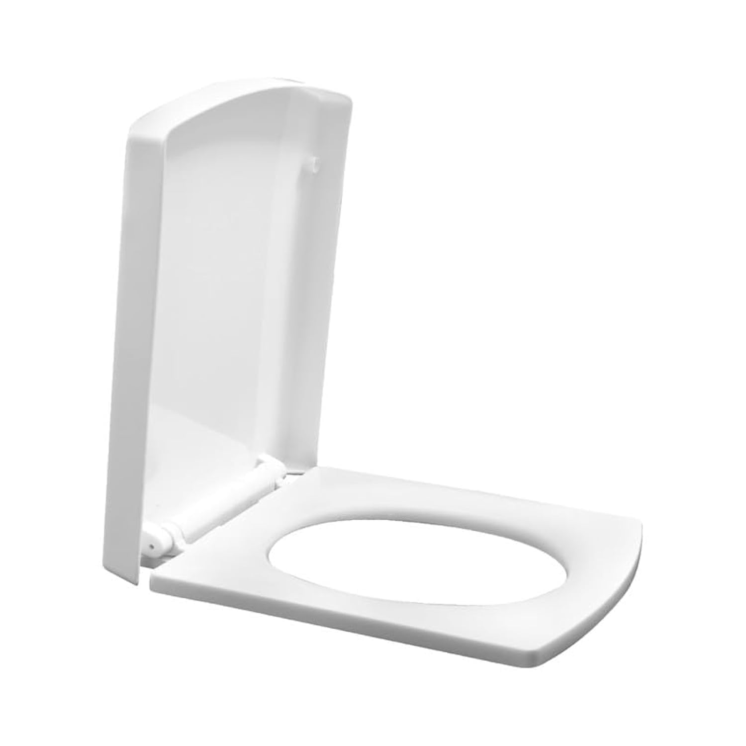 TAXAN Plastic Toilet Seat Cover with Soft Closer Mechanism- Square Commode Seat Cover – with Sleek Design & Easy Installation with Installation Kit (44cm x 35cm, White)