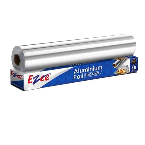 Ezee Aluminium Foil 18 Meters 11 Microns | Parchment & Wrapping Paper | Perfect for Cooking, Baking, Packing and Serving Foods
