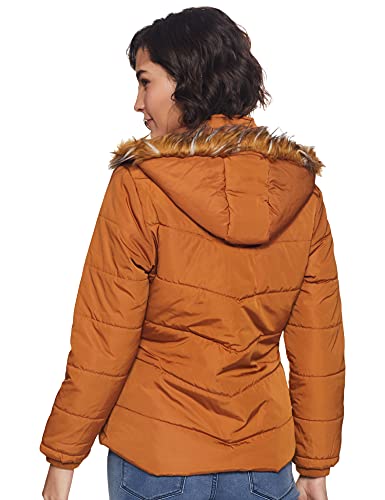 Image of Qube By Fort Collins Women's Regular Fit Nylon Bomber Jacket with Detachable Hood - Stylish & Comfortable Winter Wear
