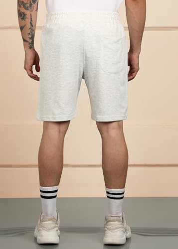 Image of Alan Jones Clothing Men's Easy Stretchable Shorts | Cotton Blend Slub Fabric | Elastic Waist with Adjustable Drawstring | Soft Touch Casual Shorts with Side Pockets