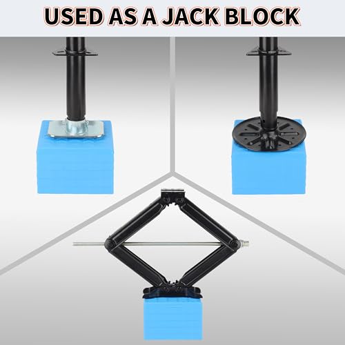 Image of OULEME 12 Pack RV Leveling Blocks, Stackable Jack Blocks, Interlocking Leveling Pads with Carrying Bag, for Camper Travel Trailer, Blue