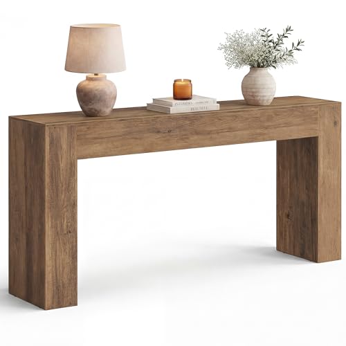 VASAGLE Entryway Table Thick Tabletop Console Table Farmhouse
