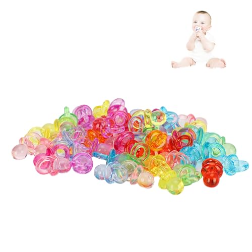 Paquet de 100 sucettes acryliques multicolores pour la décoration d'une fête de bébé, d'une douche de bébé, d'un mariage ou d'un anniversaire d'enfant