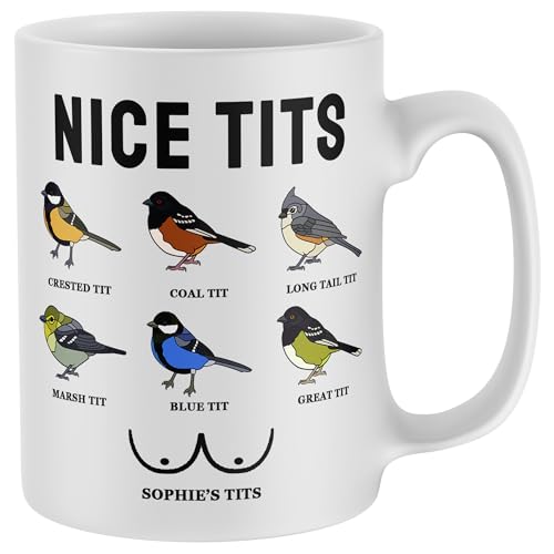 Image of Purple Print House Personalised Nice Tits Mug Funny Custom Valentines Day Tea Coffee Cup