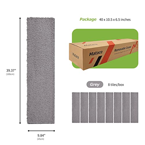 Matace Removable Carpet Tile Plank, Stain Resistant Plush Pile, Non Adhesive Non Slip Backing With Padding, Easy To Replace And Machine Washable, Rec For Home Theater, Home Office And More (Grey) #TOP5