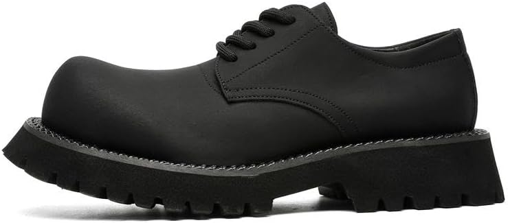 [SIVOVER] メンズ 厚底 ソールドシューズ デルビー ビジネスシューズ フォーマルシューズ 革靴 プラットフォーム 大きめサ