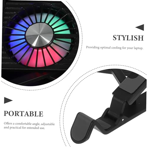 Soporte refrigerado ajustable para laptop Lurrose, base elevadora con ventilador integrado para disipación eficiente de calor, ligero y portátil, ideal para gaming y trabajo miniatura 6