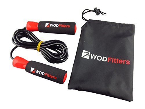 WODFitters Jump Rope for Cardio Fitness Training - for Weight Loss and Heart Health - Super Quick Ball Bearing - Adjustable - Perfect for Boxing, MMA, Cross Training