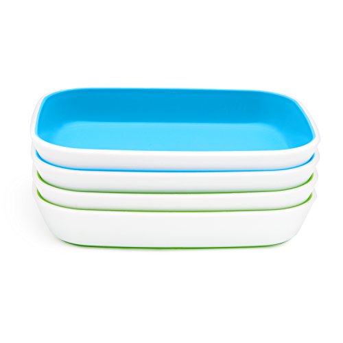 Munchkin® Splash™ 4 Piece Toddler Plates, Blue/Green #TOP3