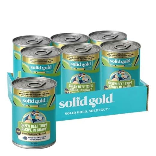Solid Gold Beef Tripe Wet Dog Food Mix in for Adult & Senior Dogs - Helps Boost Appetite for Picky Eaters & Sensitive Stomachs - Canned Dog Food Additive for Healthy Digestion - 6 Pack/13.2oz Cans