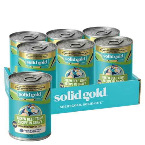 Solid Gold Beef Tripe Wet Dog Food Mix in for Adult & Senior Dogs - Helps Boost Appetite for Picky Eaters & Sensitive Stomachs - Canned Dog Food Additive for Healthy Digestion - 6 Pack/13.2oz Cans