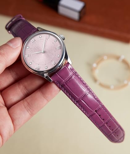BINLUN Genuine Leather Watch Bands Women Men Quick Release Leather Watch Straps Replacement with 12 Colors Option (10mm, 12mm, 14mm, 15mm, 16mm, 17mm, 18mm, 19mm, 20mm, 21mm, 22mm, 23mm) - 2
