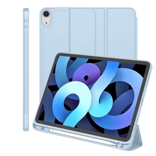 Coque silicone iPad Pro 13 M4 étui antichoc fente stylet bleu