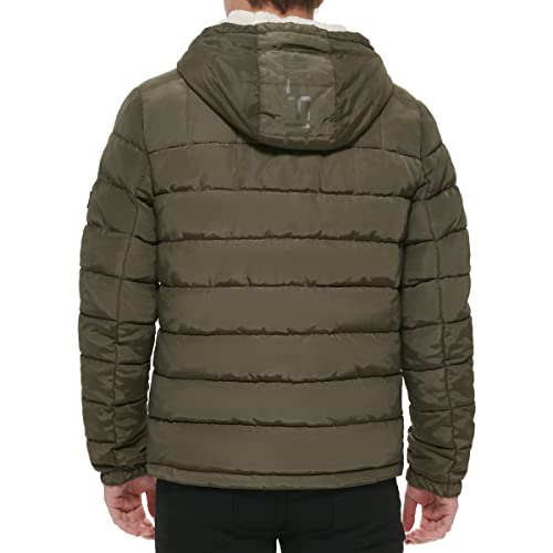 Image of Tommy Hilfiger Men's Midweight Sherpa Lined Hooded Water Resistant Puffer Jacket