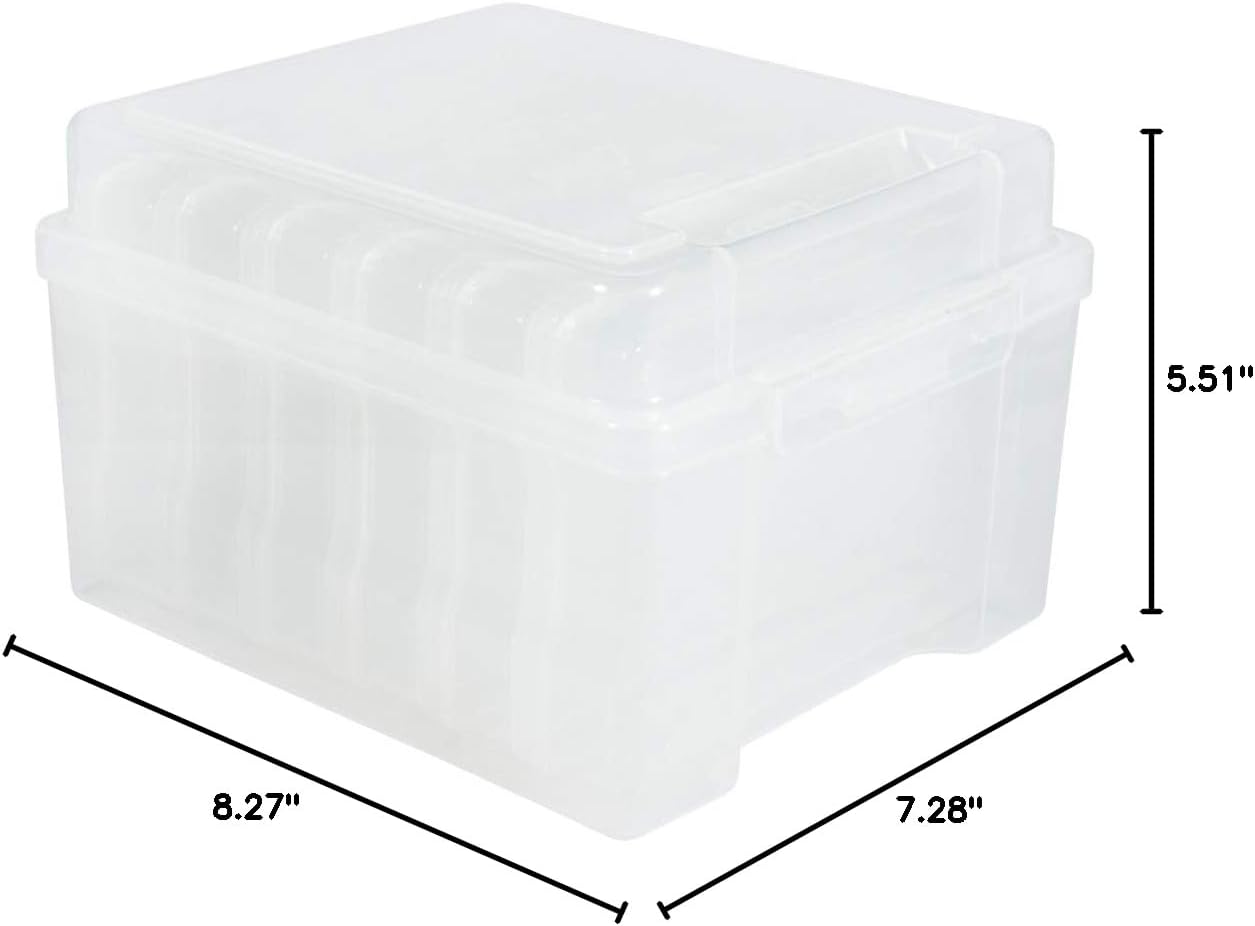 Rayher 39572000 Storage Box with 6 compartments, 210x185x140mm, Transparent