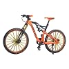 Generisch Mini Mountain Bike Model Decoration, Finger Bicycle Model, 1:10 Alloy Toy, Finger Mountain Bike Model Ornaments, Miniature Fingers Bike, Mini Bend Bicycle Model (Orange)