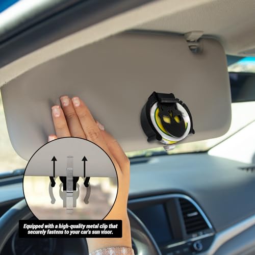 Image of Car Visor Clip Holder for ZYN,Universal high-Temperature Resistant Sun Visor Accessories for Nicotine Bag cansInterior Car Accessories for Organization,Fit Most of The Auto (Black Skull)