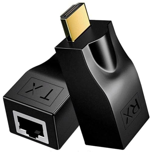 Znoogrn 4K HDMI to RJ45 Extender, HDMI Extender Over Ethernet Cat 6/7/ 8 Cable, Hdmi Repeater to RJ45 Network Converter for HDTV STB DVD PS4, Support Audio Video 1080P UP to 98FT/30m