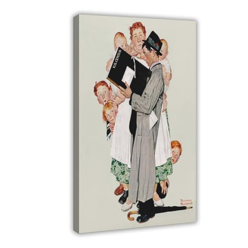 Toile Norman Rockwell preneur de recensement de 1940 pour habiller un mur de bureau
